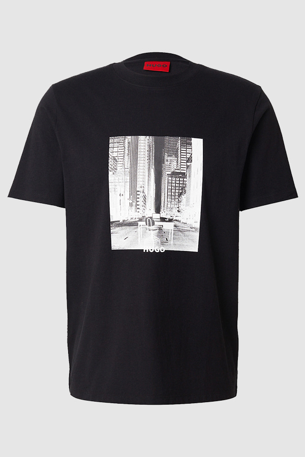 ΜΠΛΟΥΖΑ T-SHIRT HUGO - 002 ΜΑΥΡΟ